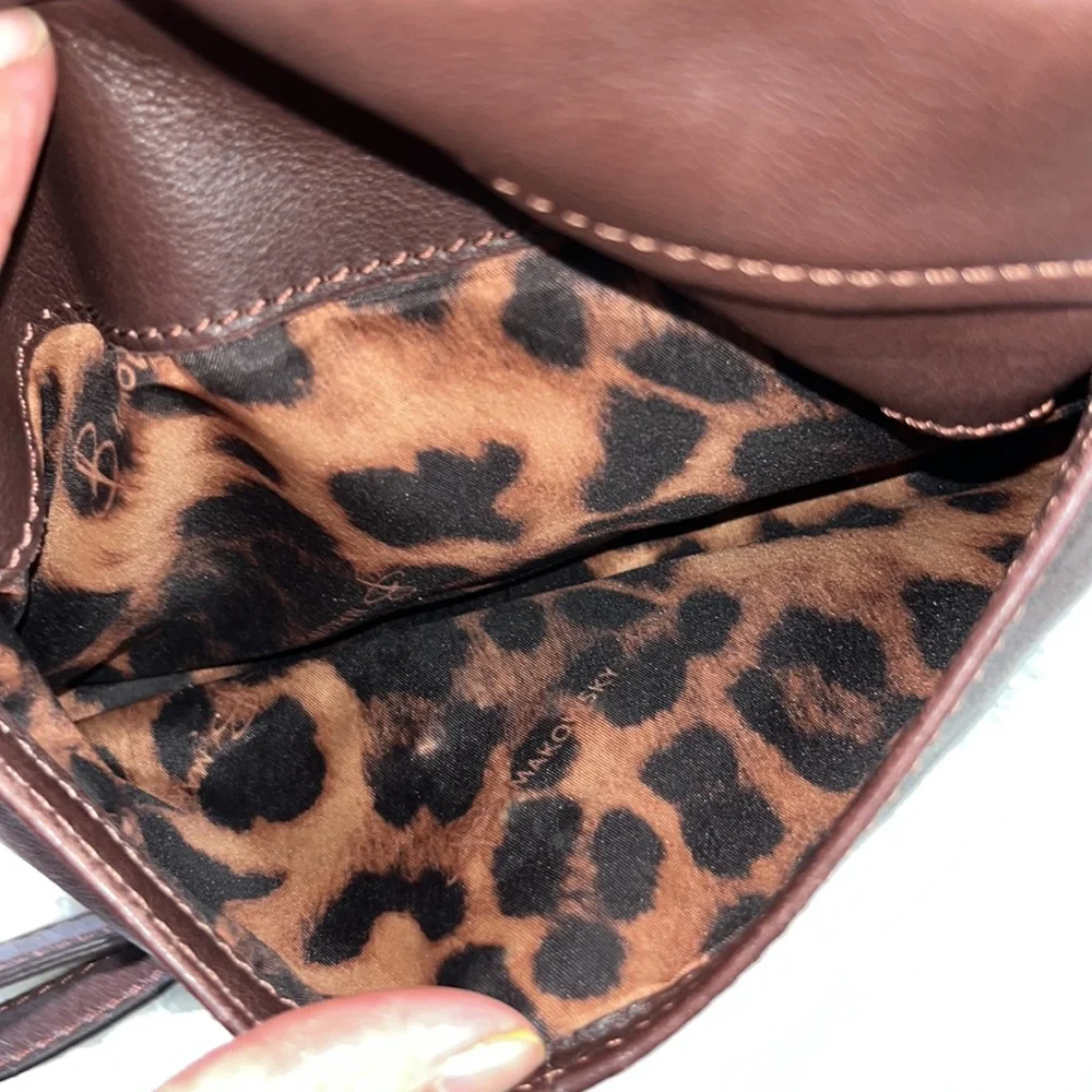B. Makowski Braided Leather Crossbody Bag